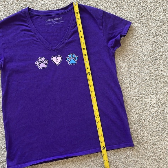 Life Is Good Sleep Tee Dog Lover Tshirt W’s S Purple Dog Print Cotton V Neck Tee - Picture 5 of 8